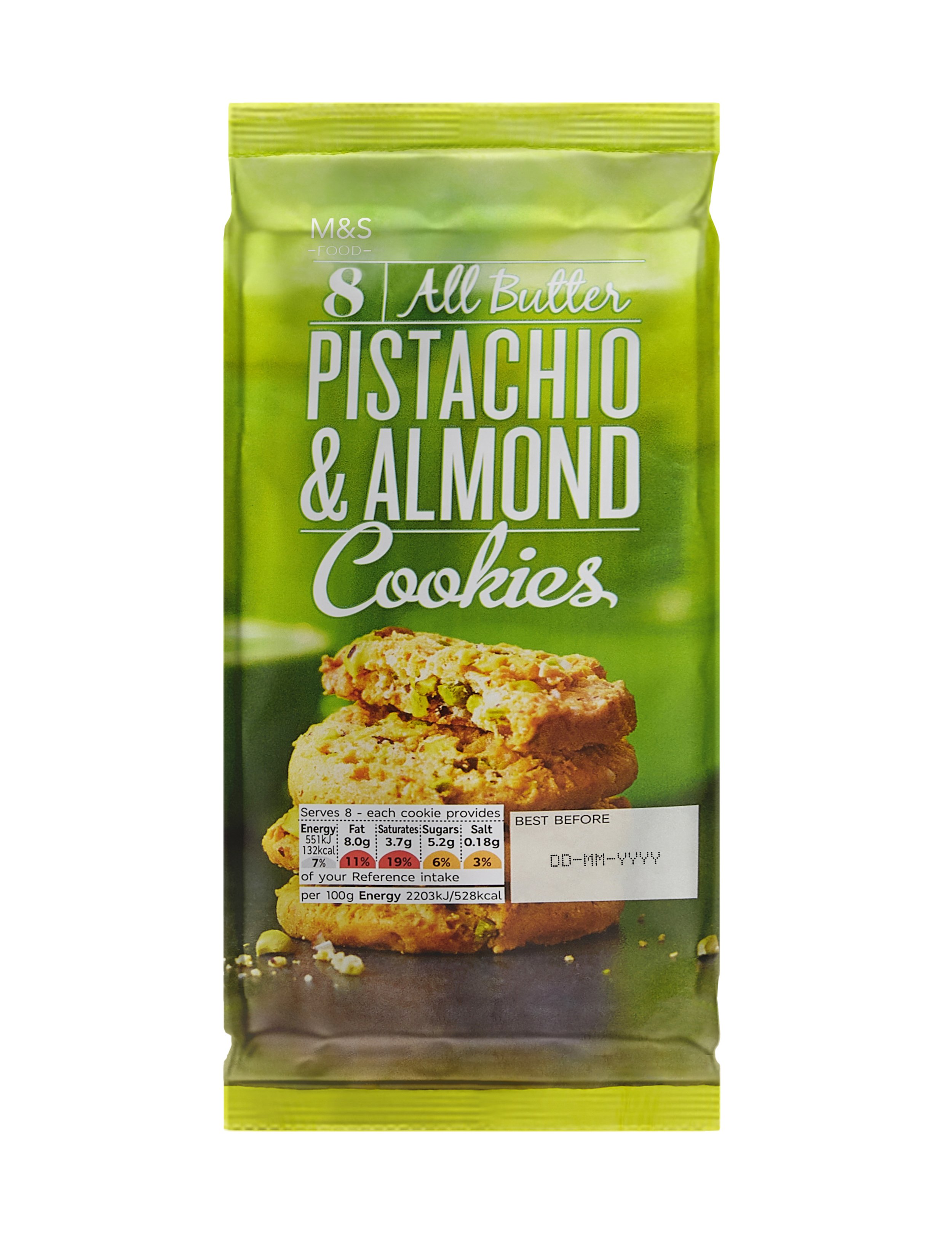 M&S 8 All Butter Pistachio & Almond Cookies (Marks & Spencer) Lazada PH