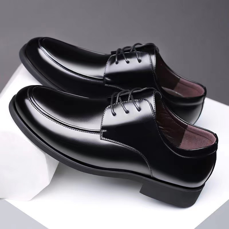 black leather shoes