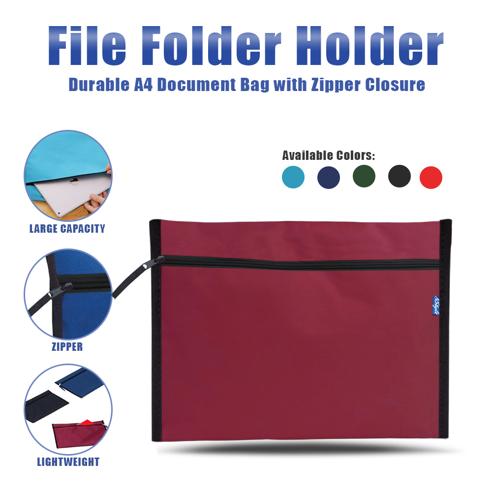 Vargaux 1pcs A4 File Folder Document Bag, Portable Canvas Document
