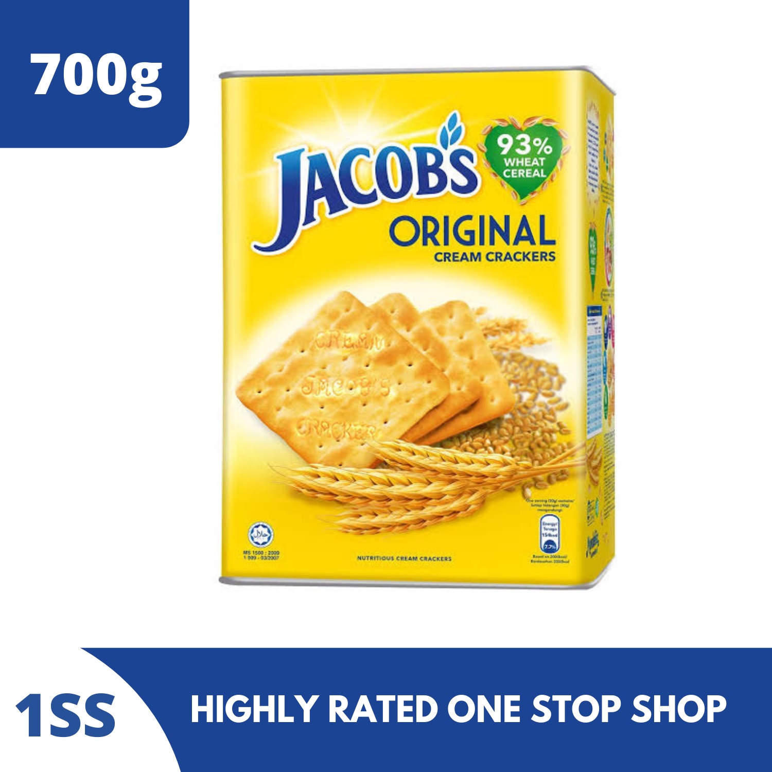 Jacob’s Original Cream Crackers Wheat Cereal 700g (Exp May 15, 2023