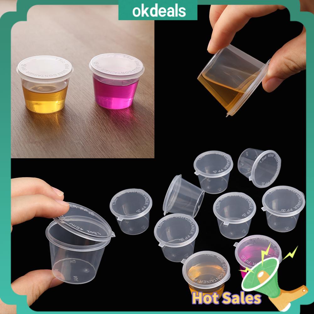 30pcs/Set 30ml Disposable Plastic Takeaway Sauce Cup Containers Food Box  with Hinged Lids Pigment Paint Box Palette Reusable - AliExpress