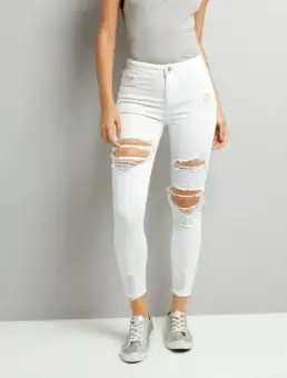 white ripped jeans