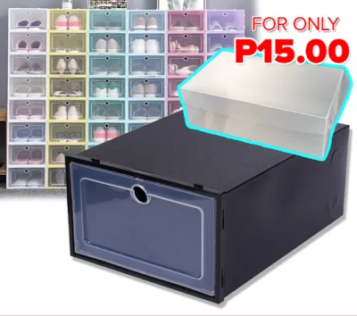 (1pc) Shoe Box Storage Organizer Stockable Colorful Plastic Shoe Box Drawer Storage Shoes ShoeBox