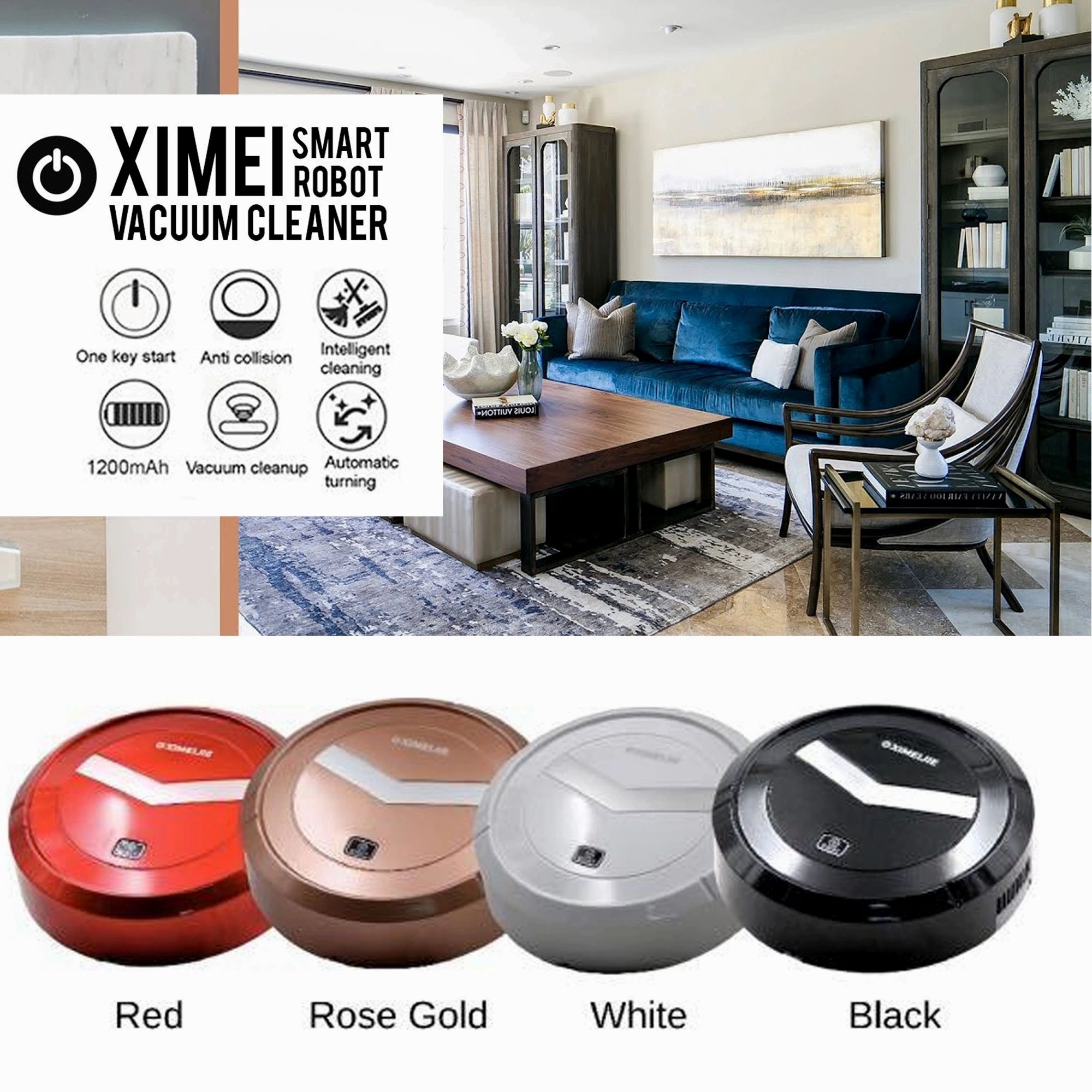 Smart Robotic Rechargable Vacuum Cleaner Sweeping Clean Robot Floor