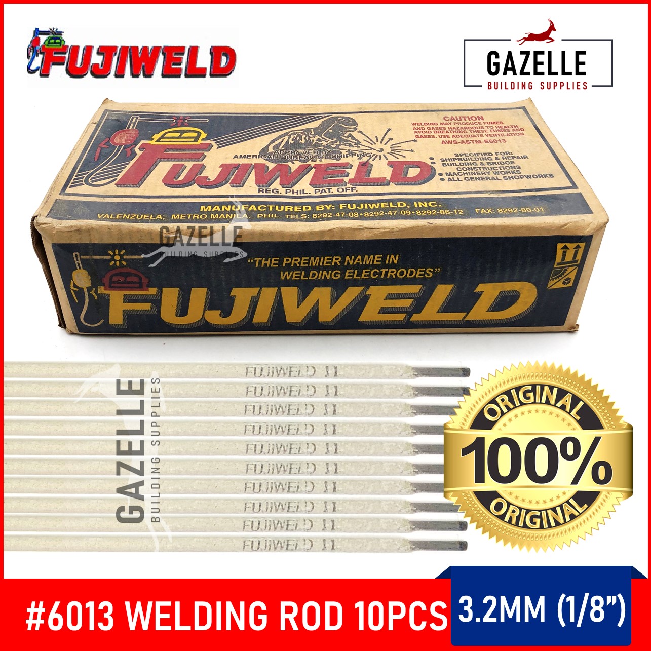 FUJIWELD Welding Rod Electrode 6013 ( 3.2MM / 1/8" ) 10 PCS Lazada PH