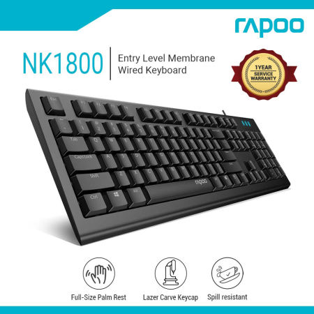 Rapoo NK1800 Entry Level Membrane Wired Keyboard