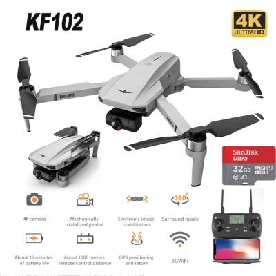 2021 KF102 6k RC Drone Gimbal With EIS Anti-shake Camera FPV WiFi 1200M Distance Brushless Motor 25mins Flight Foldable RC Quadcopter
