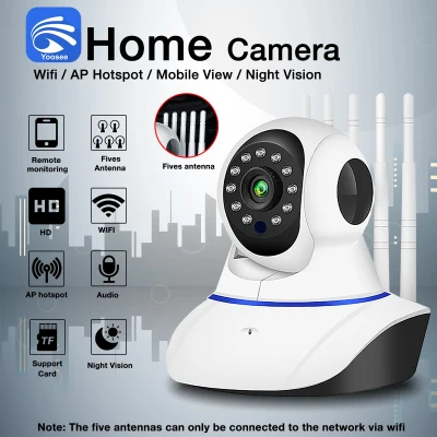 Yoosee CCTV camera Q5-Y WIFI IP Camera HD 1080P P2P Night Vision IP Camera Wireless security with 2 antenna Baby Monitor Wireless WIFI Network Security Two-Way Audio CCTV camera connect to cellphone