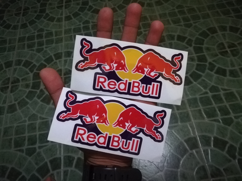 EARLFAMILY 13x6cm Red Bull Funny Car Stickers Motorcycle Bumper
