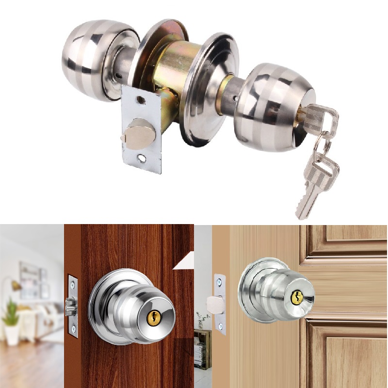 ROUND DOOR HANDLE002 Stainless Steel Door Lock Set Door Knob Round