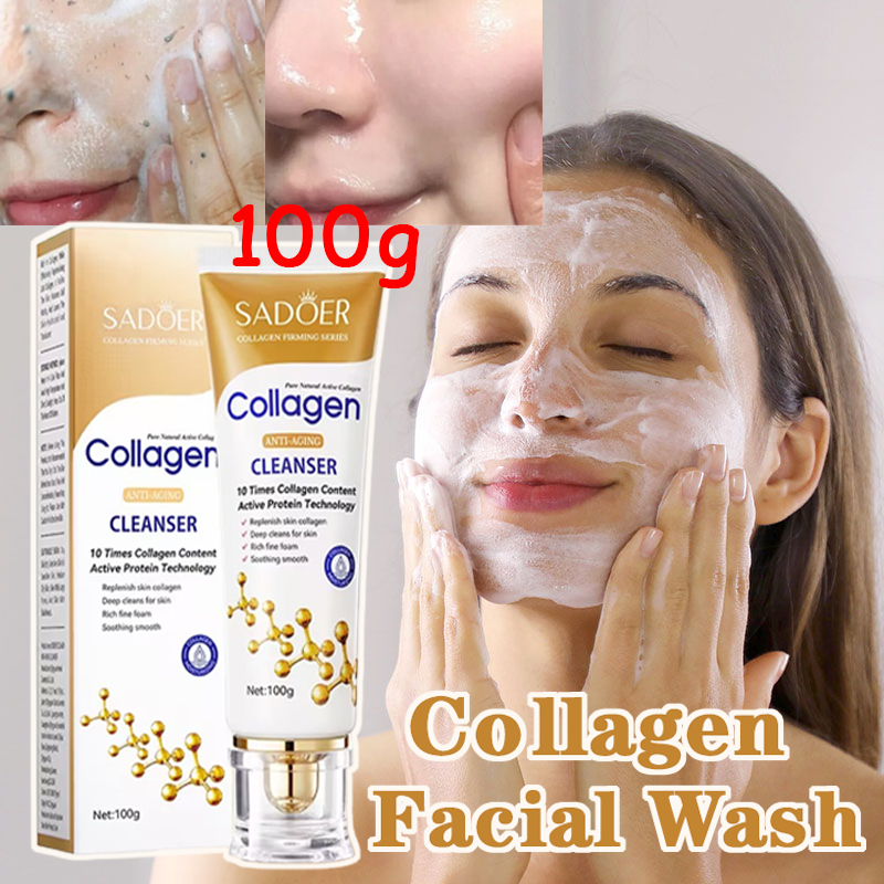 SADOER Collagen Anti Aging Facial Wash Wrinkles Smoothing Cleansing