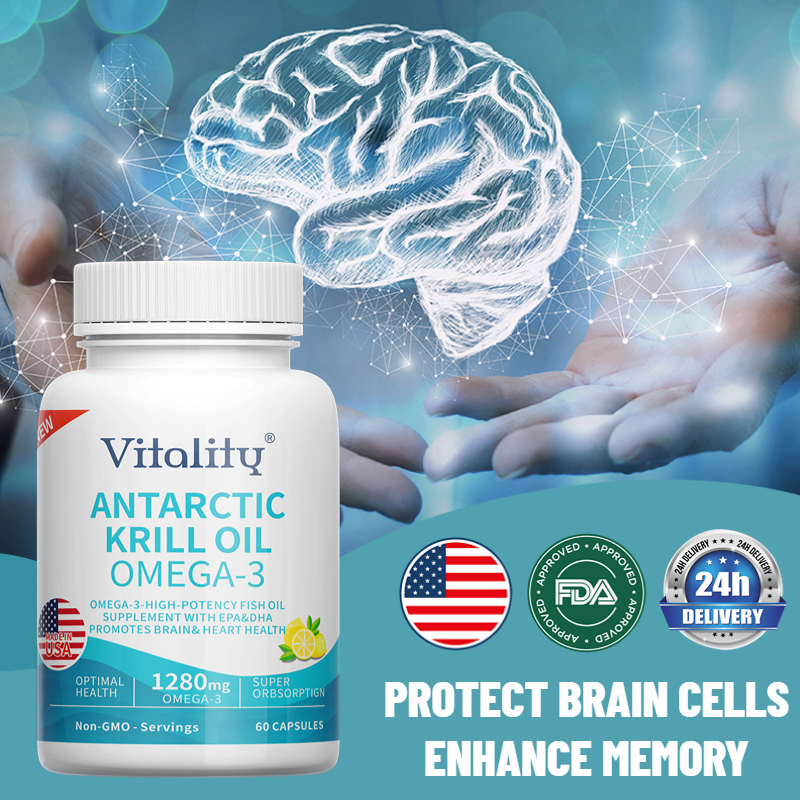 Antarctic Krill Oil Omega 3 Supplement with EPA, DHA, 2X Stronger than