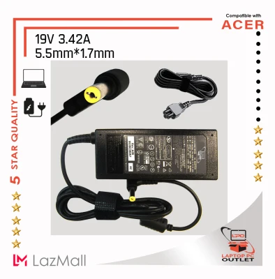 Acer Laptop charger 19V 3.42A adapter compatible for Acer Aspire YP 4738 4755 R3 V3 V5 V7 E11 E14 E15 ES1 R11 R14 V15 E1 E3 E5 ES F5 M3 M5 Series 5.5mm*1.7mm LPO Brand