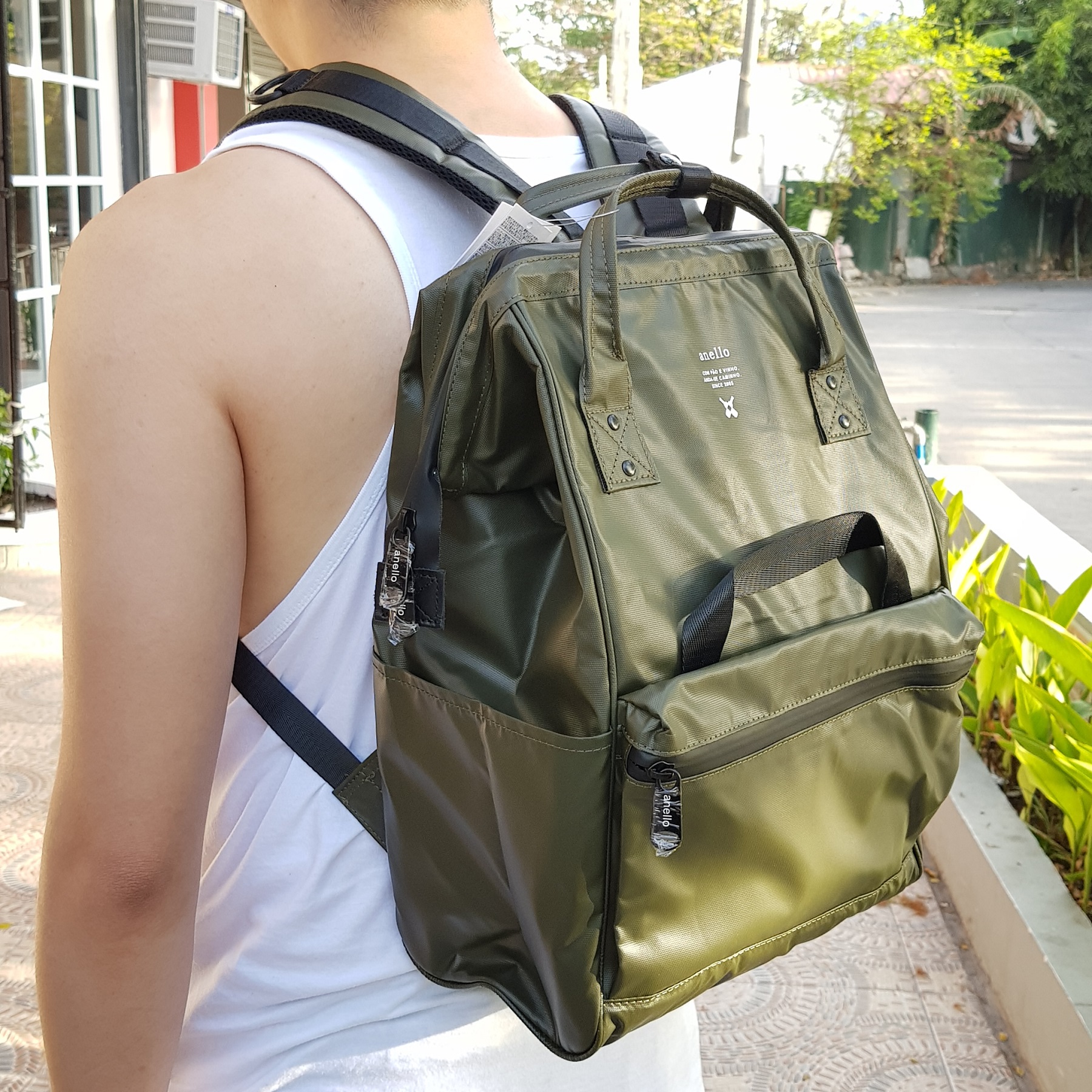Anello Official Japan Leaf Green Unisex Fashion Backpack Rucksack Diaper  Travel Bag AT-B0193A-KH