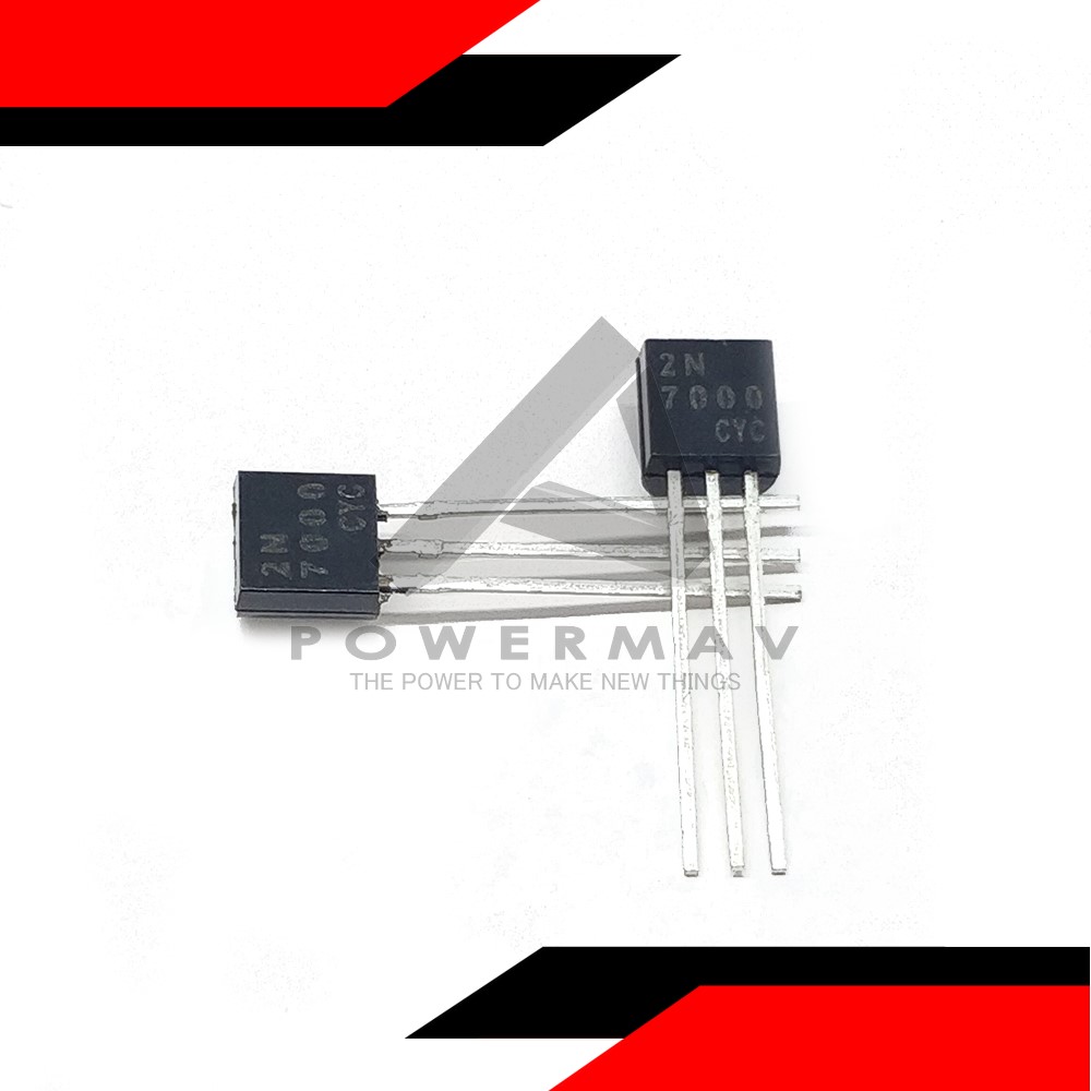 Transistor MOS 2N7000 N-Channel – TO-92, 200mA, 60V – Lot De 10 Pièces