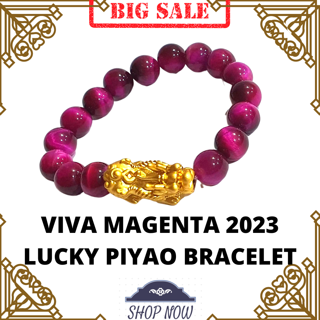 Viva Magenta Dragon PiYao 2023 Color of the Year, Bracelet Charm