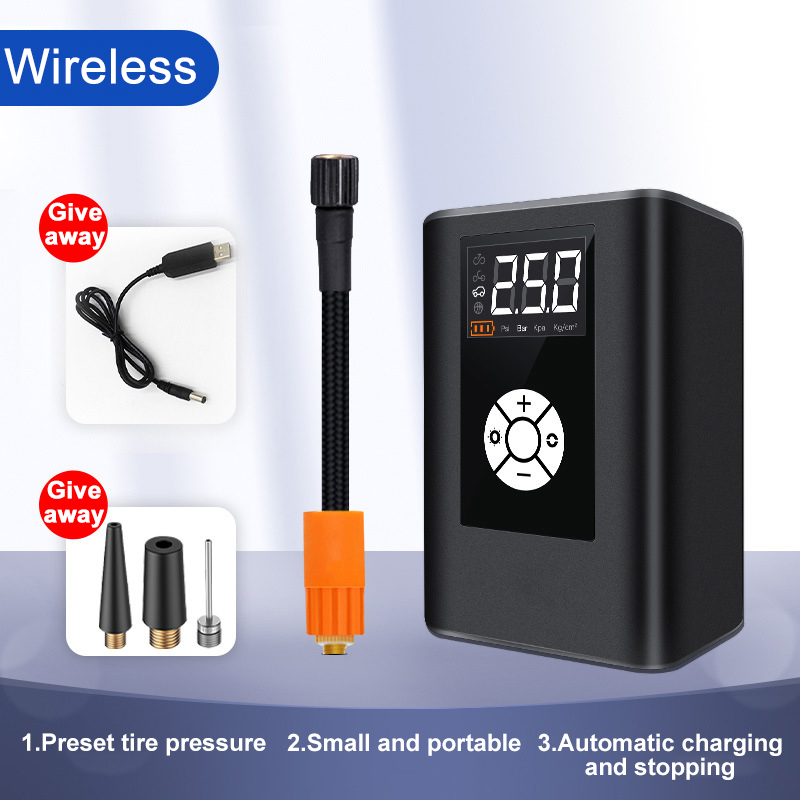 3 in 1 Electric Air Pump with Lights Mini Wireless Air Compressor