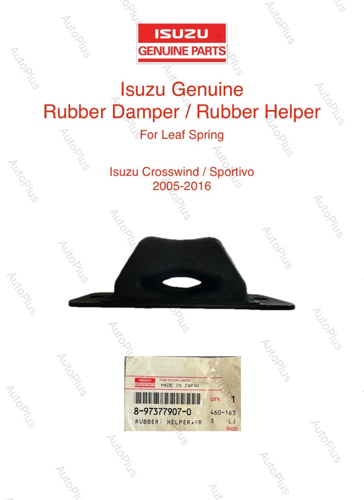 Isuzu Genuine Parts Rubber Bumper Rubber Damper Helper for Rear Leaf
