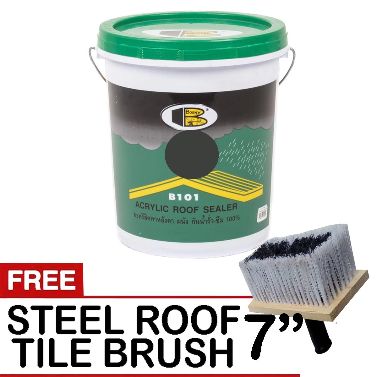 Bosny Roof Sealer 20 kg (Grey) With Free Hitech Steel Tiled Roof Brush