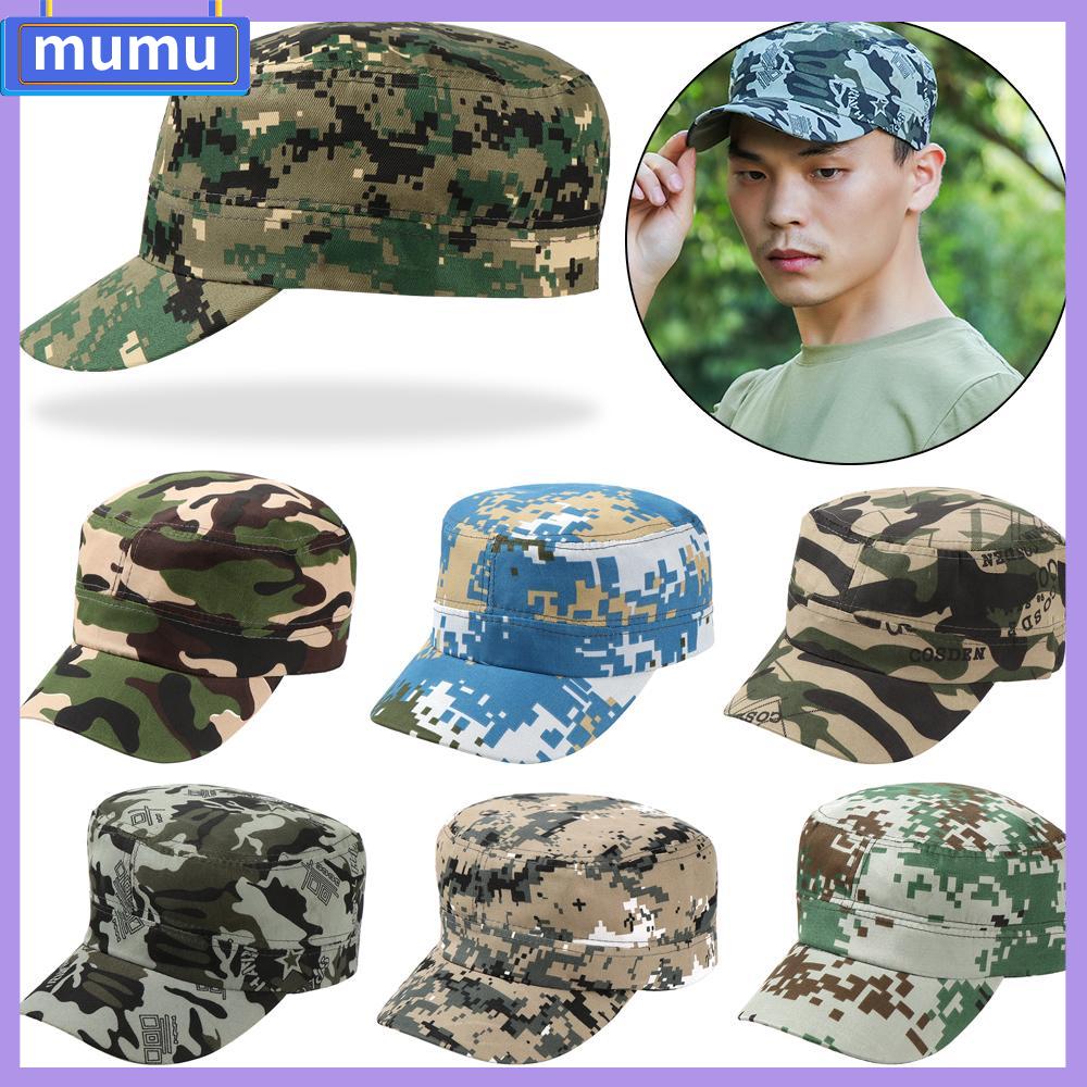 MUMU Flat Camouflage Fishing Cadet Army Cap Military Hat Headwear