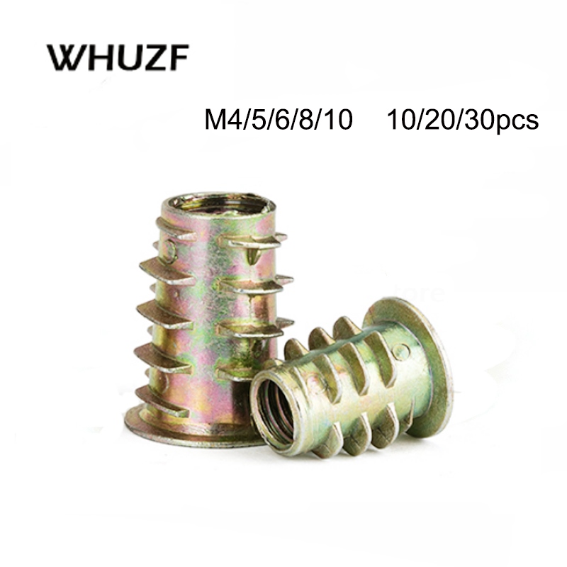 M4 M5 M6 M8 Zinc Alloy Furniture Barbed Unhead Nut Threaded For Wood Insert 