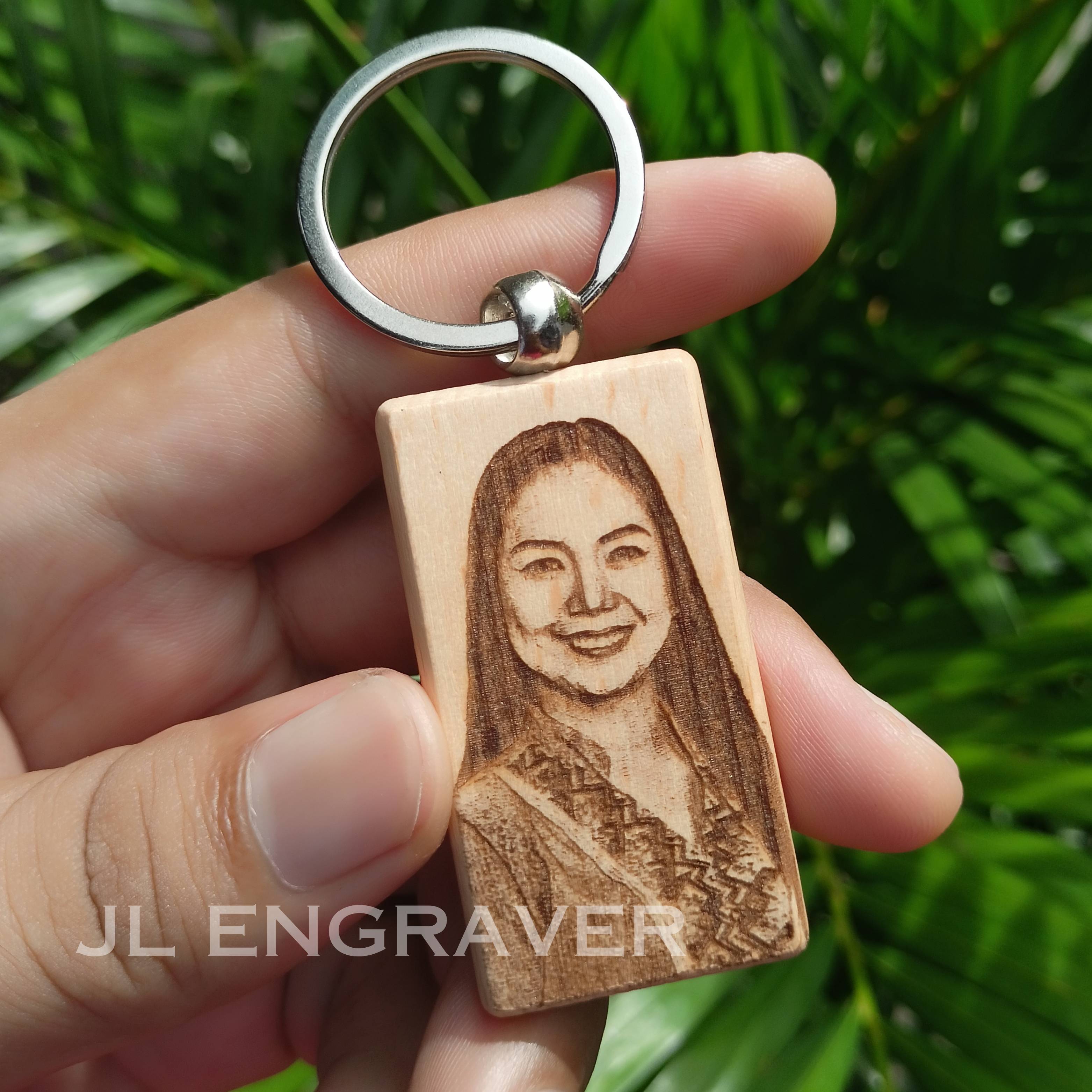 Personalize Keychain Souvenir Wood Engrave Gift for Weddings, Baptism