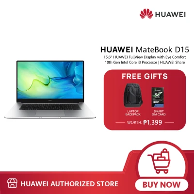 HUAWEI MateBook D 15 Laptop | 10th Generation Intel® CoreTM | i3-10110U Processor | 15.6-inch IPS anti-glare screen | HUAWEI Share