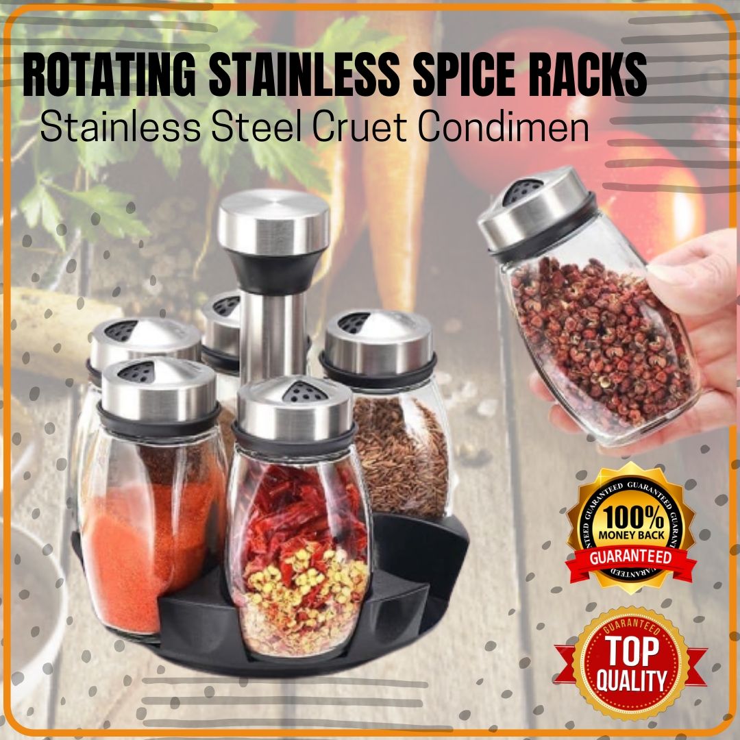 Stainless Steel Cruet Salt Pepper Seasoning Condiment Box Spice Shaker Bottle CA 