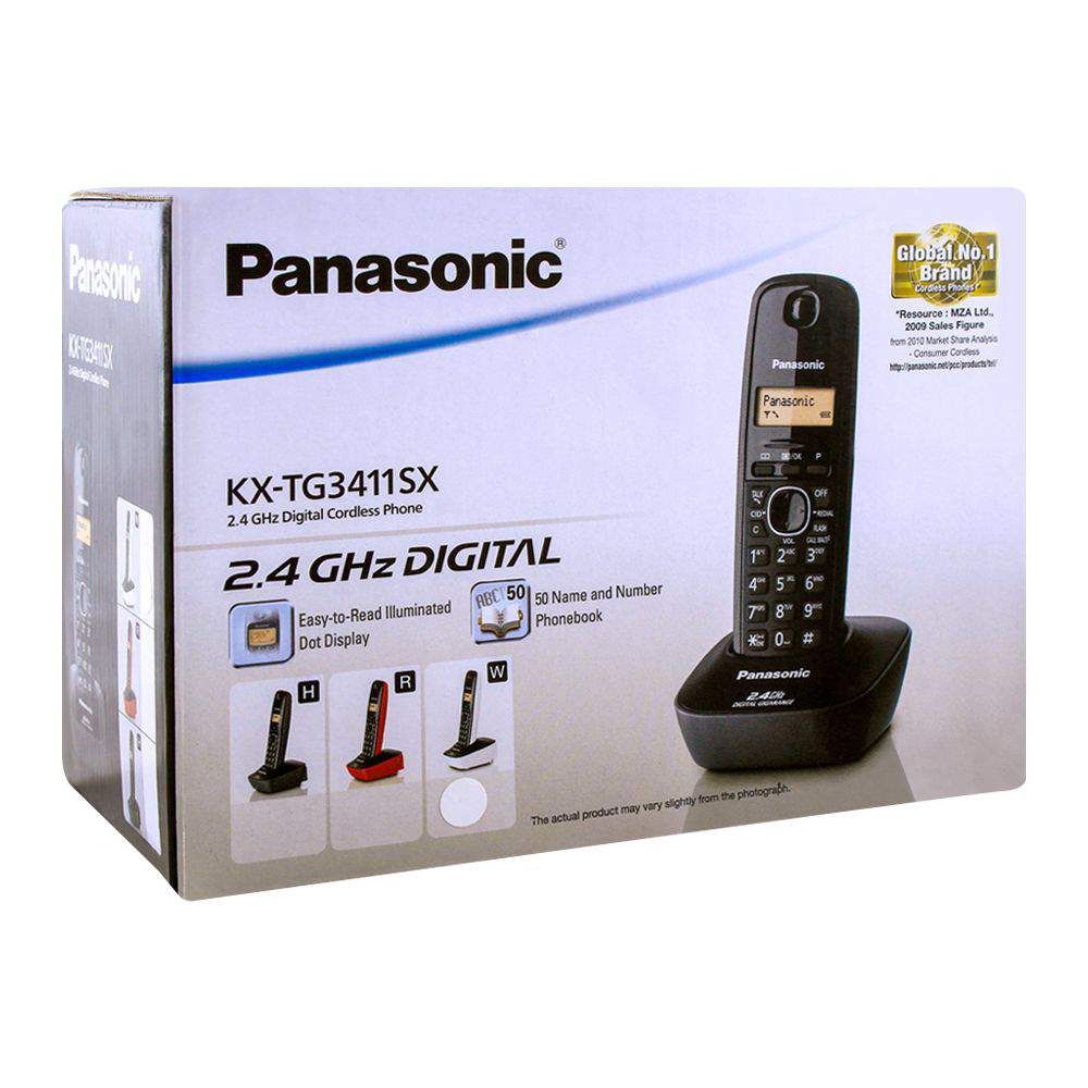 Panasonic 3411 Cordless Landline Phone Black