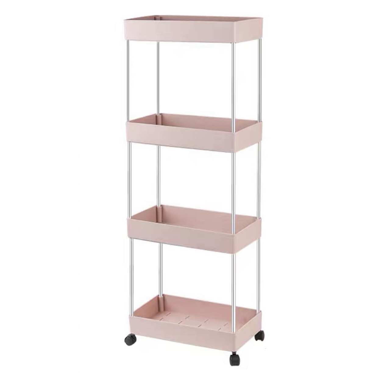 4 Layer Moving Rack Kitchen Storage Shelf Wall Home Bedroom
