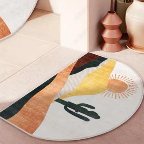 Morandi Half Round Front Door Mat Entryway Rug Door Mat,Half Circle