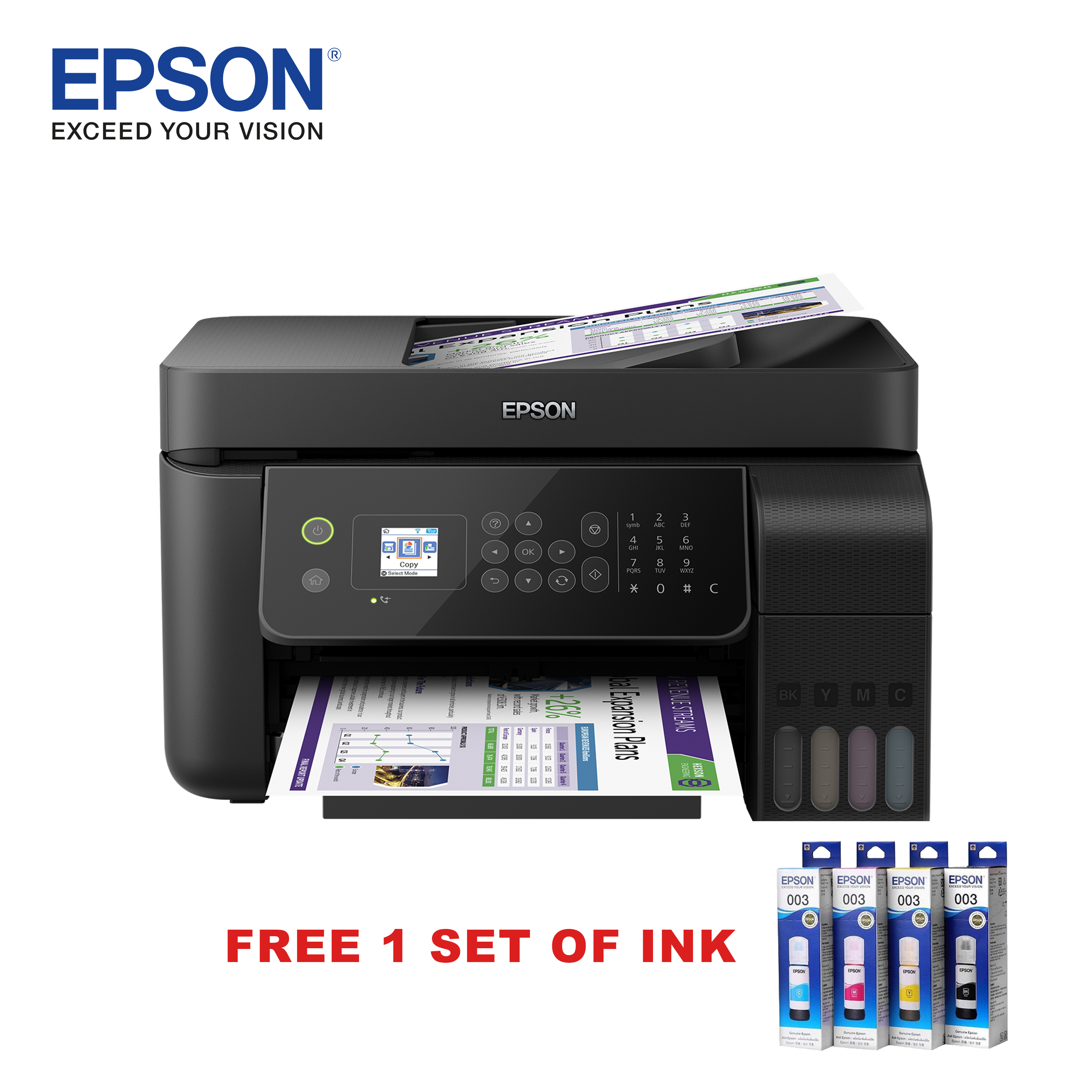 Epson L5290 (before L5190) Wi-Fi All-in-One Ink Tank Printer with ADF ...