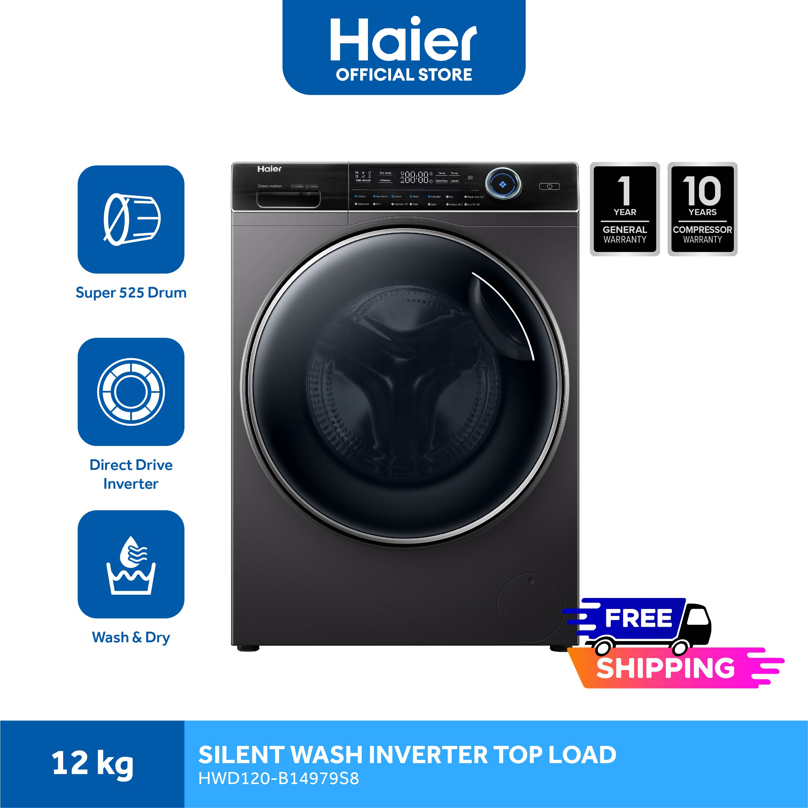 haier fully automatic washing machine front load