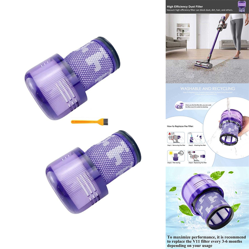 Hepa Filter for Dyson V12 Vacuum Cleaner Rear Filter Replacement Spare Parts Washable Filter with Cleaning Brush