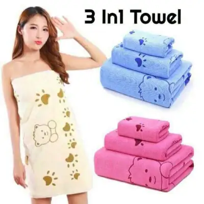 3in1 Microfiber Towel Set(100% cotton) bath towel