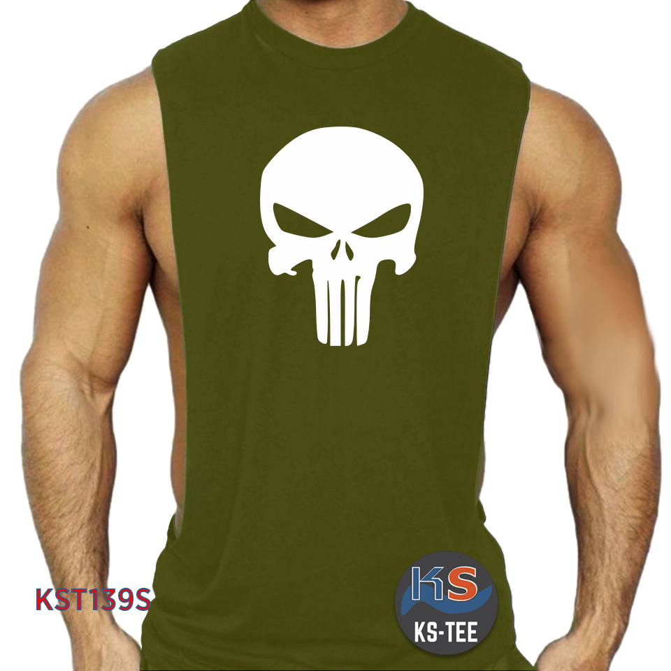 was spoelen Lee The Punisher (Skull) SANDO Gym Shirt Muscle Shirt tshirt printed graphic gym  tee Mens t shirt Fitness shirts for men tshirts on sale | Lazada PH