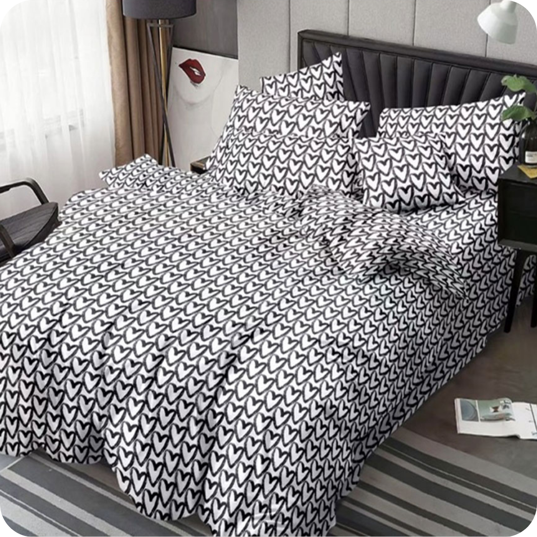Casa Seda Quality 4 in 1 Bedsheet & Printed Comforter Set Double and