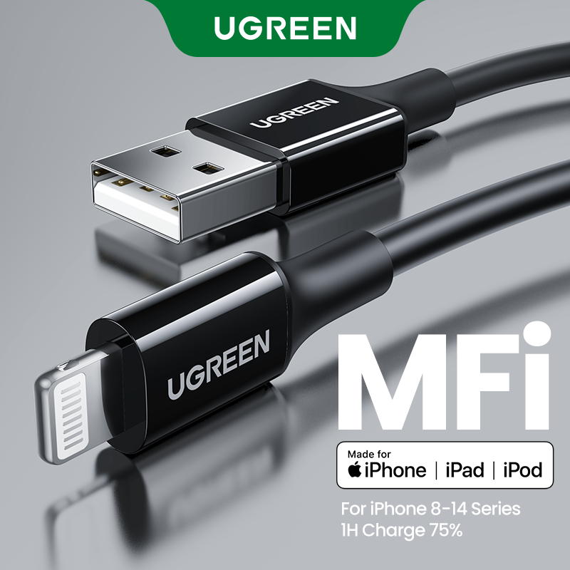 UGREEN Meter USB Cable for iPhone 14 13 pro max 12/8 MFi Lightning  to USB Cable Fast Charging Data Cable for iphone 13 Pro iphone 12 Pro Max 