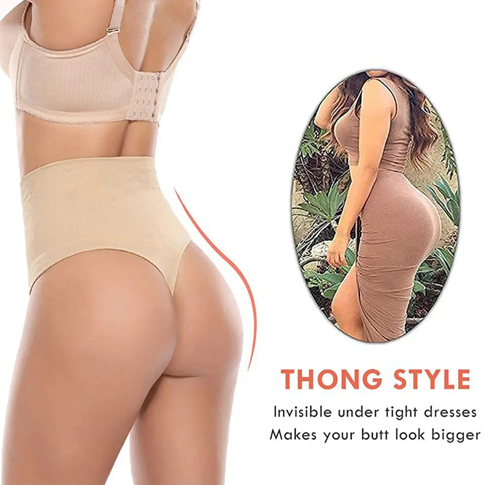 EDM Women Thong Shapewear for Women Tummy Control Body Shaper Underwear  High Waist Butt Lifting Sexy Sexy Thongs Seamless Slimmer Panty