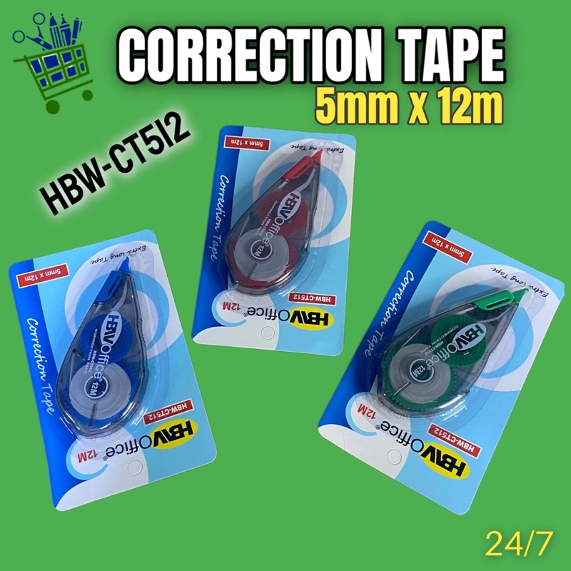 HBW Correction tape 5mm x 12m - CT512 - HBW