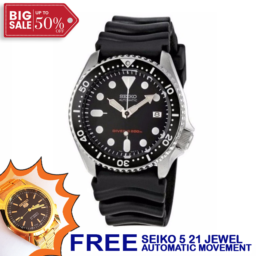 FREE!!! ✓PROMO!!! ® Seiko Divers Sports with Date Watch Water Resistant for  MEN - FREE!!! FREE!!! FREE!!! Seiko 5 21 Jewels Automatic Movement LIMITED  | Lazada PH
