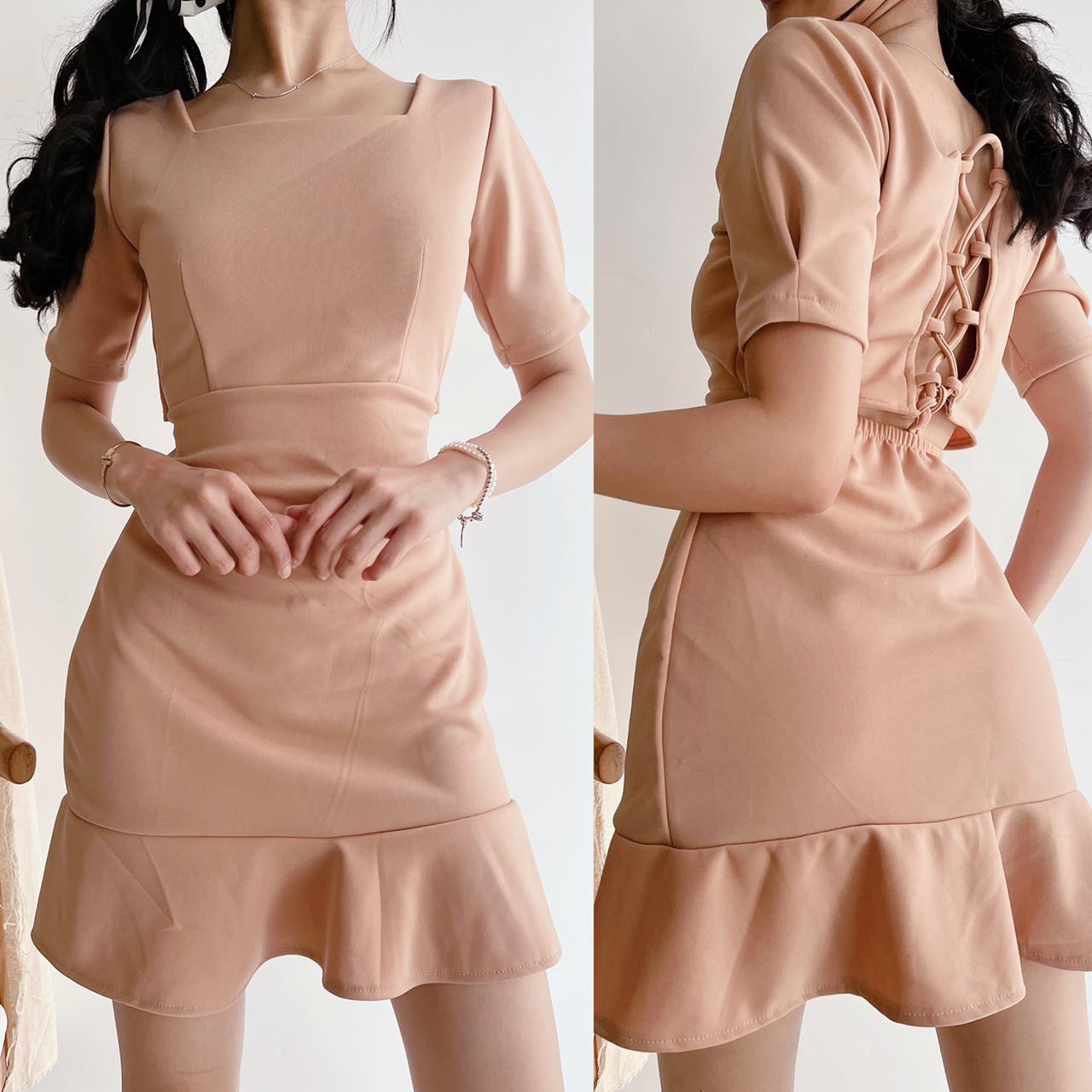 Korean Elegant Casual Ruffles Office Mini Dress | Lazada PH