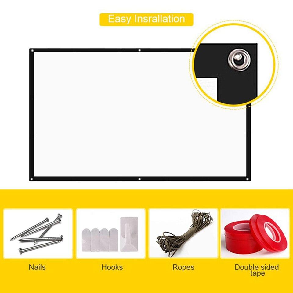 PS100 169 Portable 100 inch Projector Screen Wall Mounted Screen for