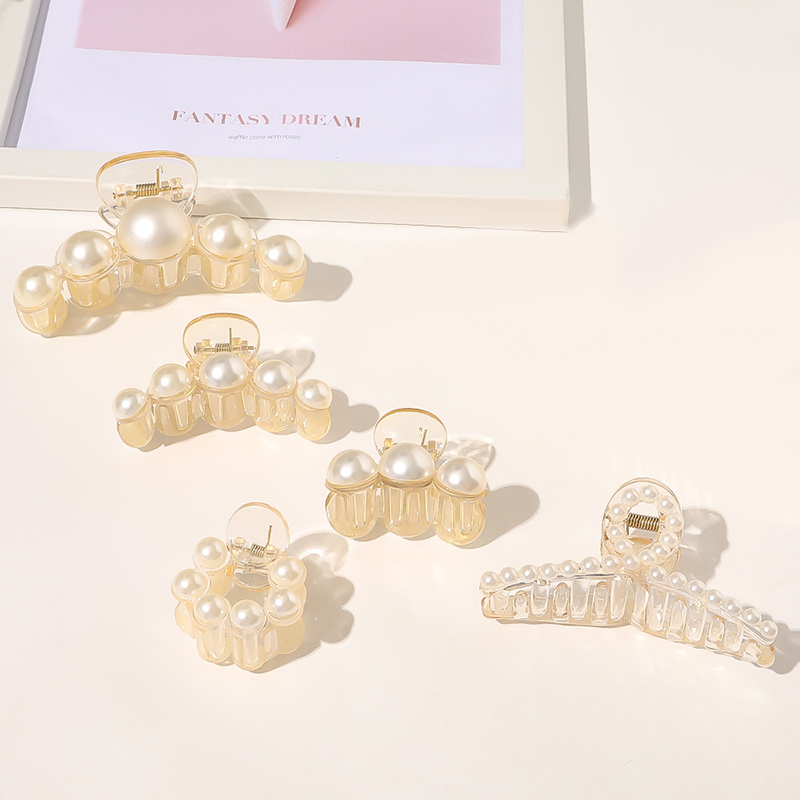 Pearl Plate Hairpin, Back Head Clip, Simple Hair Clip, Ins Net Red Hairpin Headdress