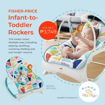 （Cash sa paghahatid）L6GS Fisherprice Infant-to-toddler Rocker Geo Sails design