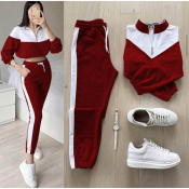 Korean Long Sleeve Hoodie Jacket Set by 