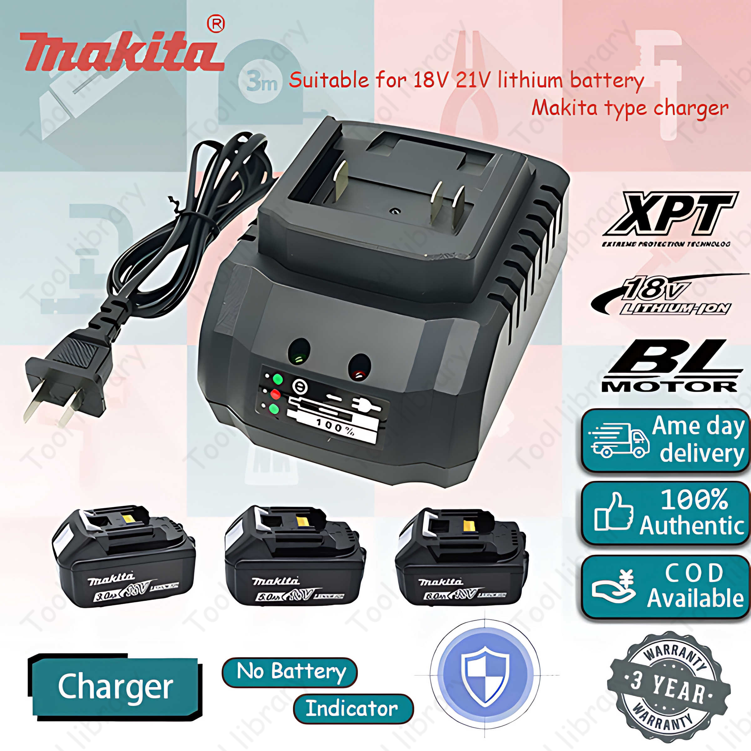Battery Charger Suitable For Makita 18V 21V Li-ion Battery
