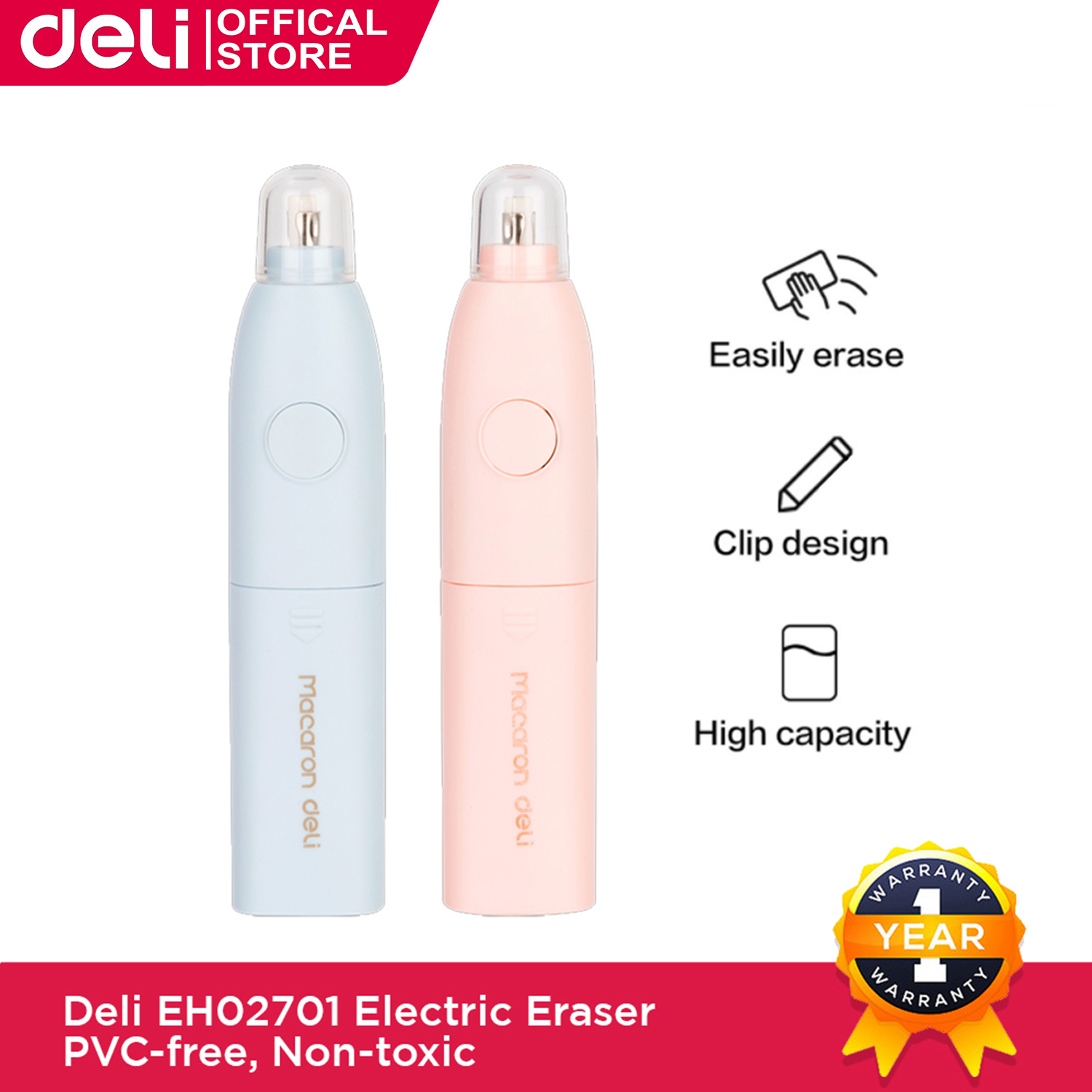 Deli 1PC Electric Eraser Effortless Erasure Electric Eraser for