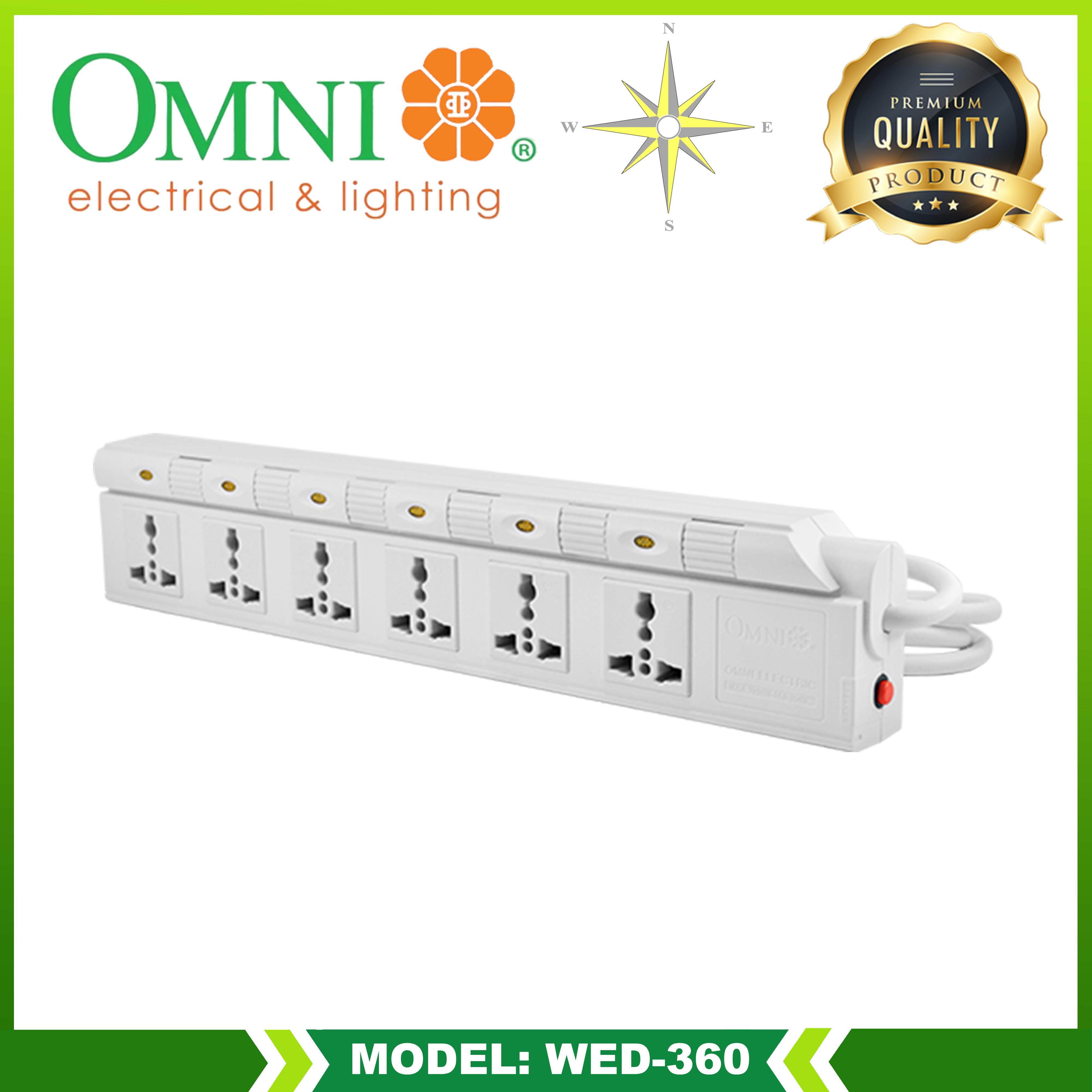 Omni Extension Cord Set W Individual Switches 6 Gang 1 Meter Cord Length Wed 360 Lazada Ph