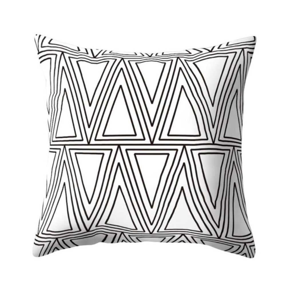 Kasa Bella Decorative Throw Pillow Cover with Zipper Black and White